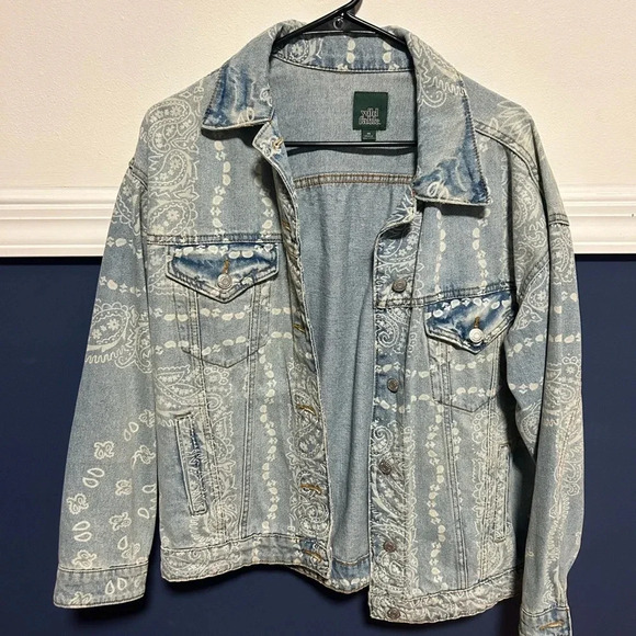 Paisley Oversized Denim Jacket - Picture 1 of 4